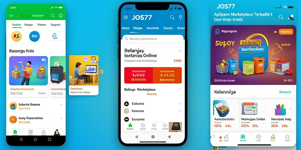 Antarmuka aplikasi JOS77 yang sederhana dan mudah digunakan untuk belanja.