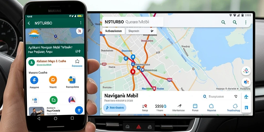 Antarmuka aplikasi N9TURBO dengan peta navigasi yang jelas.