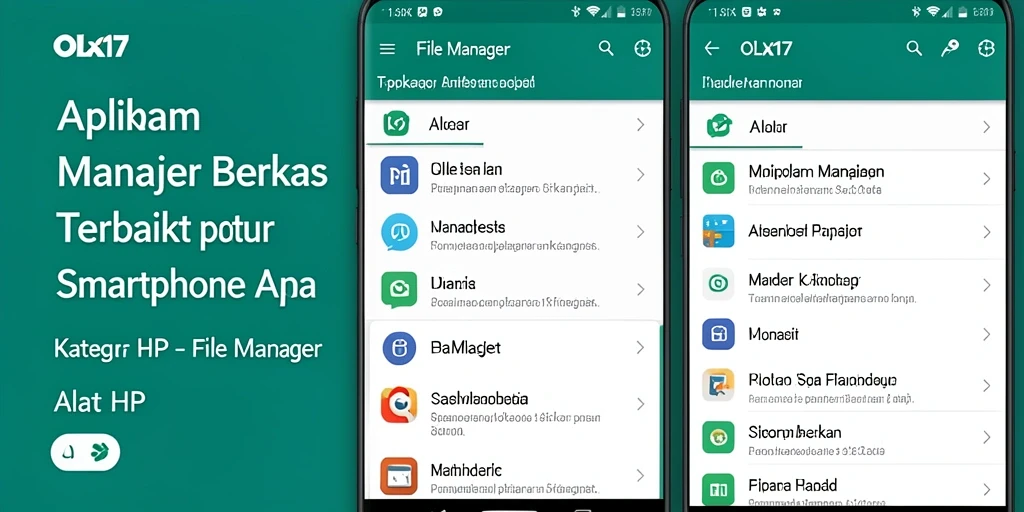 Antarmuka aplikasi OLX17 yang sederhana dan intuitif untuk File Manager.