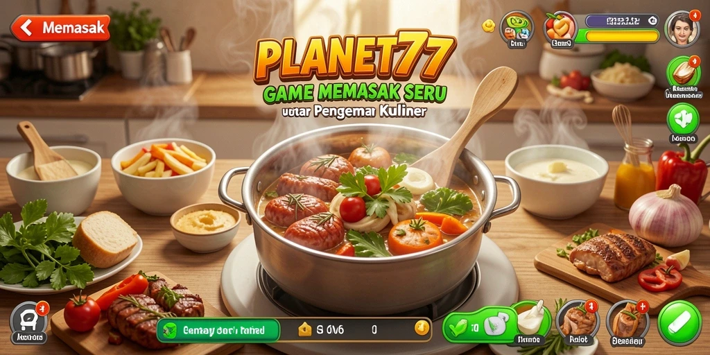 Tampilan antarmuka menarik dari PLANET77 saat Anda memasak.