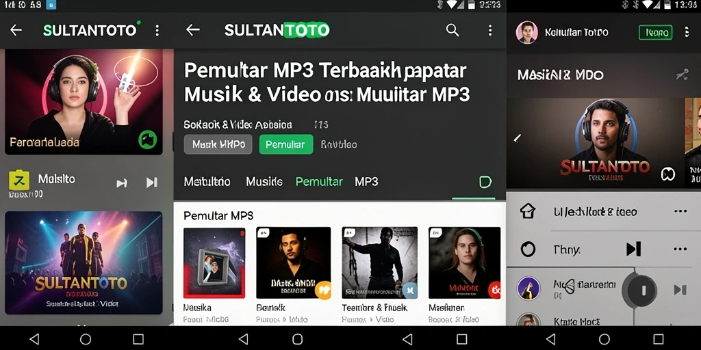 Antarmuka SULTANTOTO yang sederhana dan menarik untuk Pemutar MP3.