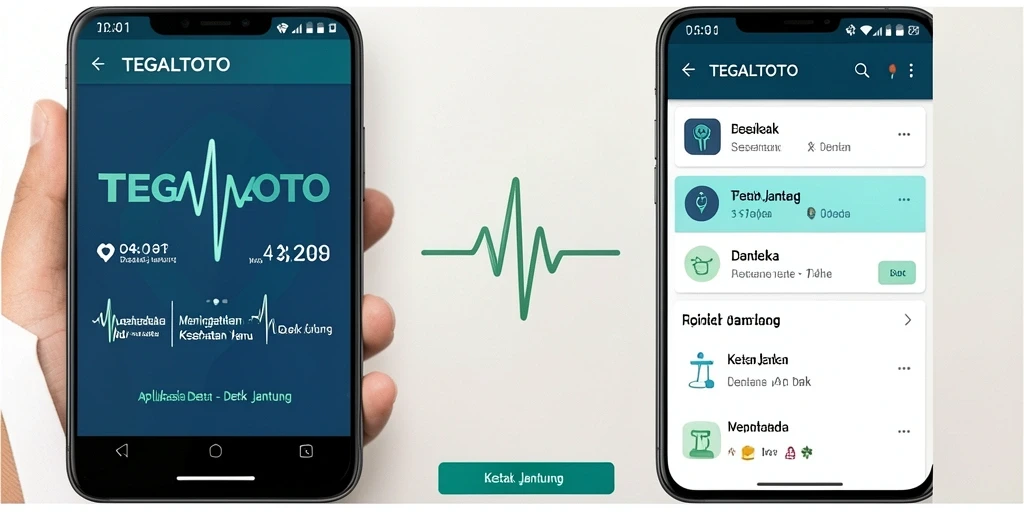 Antarmuka aplikasi TEGALTOTO untuk pemantauan Detak Jantung.