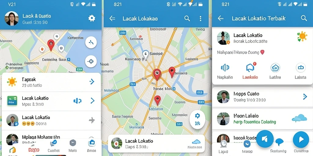 Tampilan antarmuka V21 untuk pelacakan lokasi secara langsung.